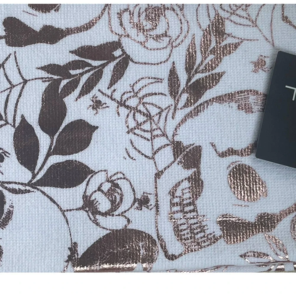 Skull Metallic Pink Tik Tok Viral Halloween Kitchen Towels Tahari 2‎ pk NWT